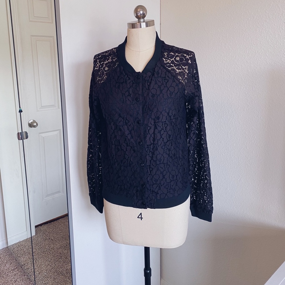Black‎ lace bomber